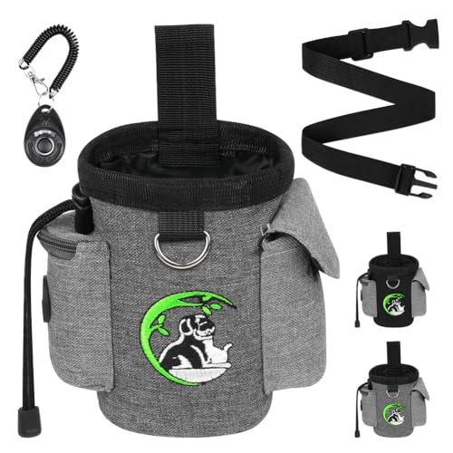 Adiwo Sac à Friandises pour Chien, Sac de Dressage pour Chien, Pochette de Dressage pour Chien, Pochette pour Chien avec Distributeur de Sacs, Aves Clicker de...