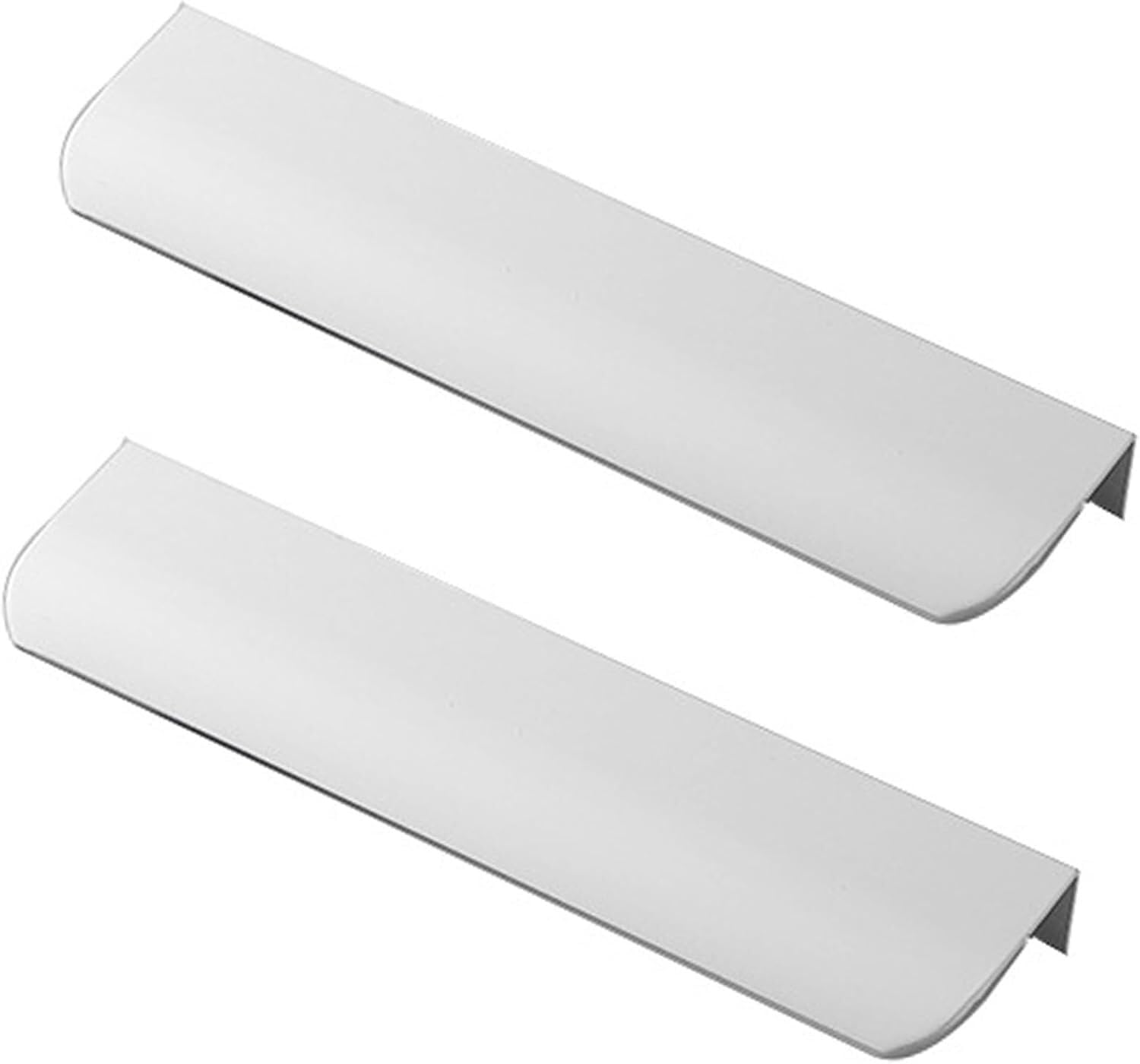 SBZIOJHDR Door Handle, Aluminum Alloy Concealed Handles Wardrobe Kitchen Finger Edge Pull Drawer White 2 Pieces(Overall Length 80mm)