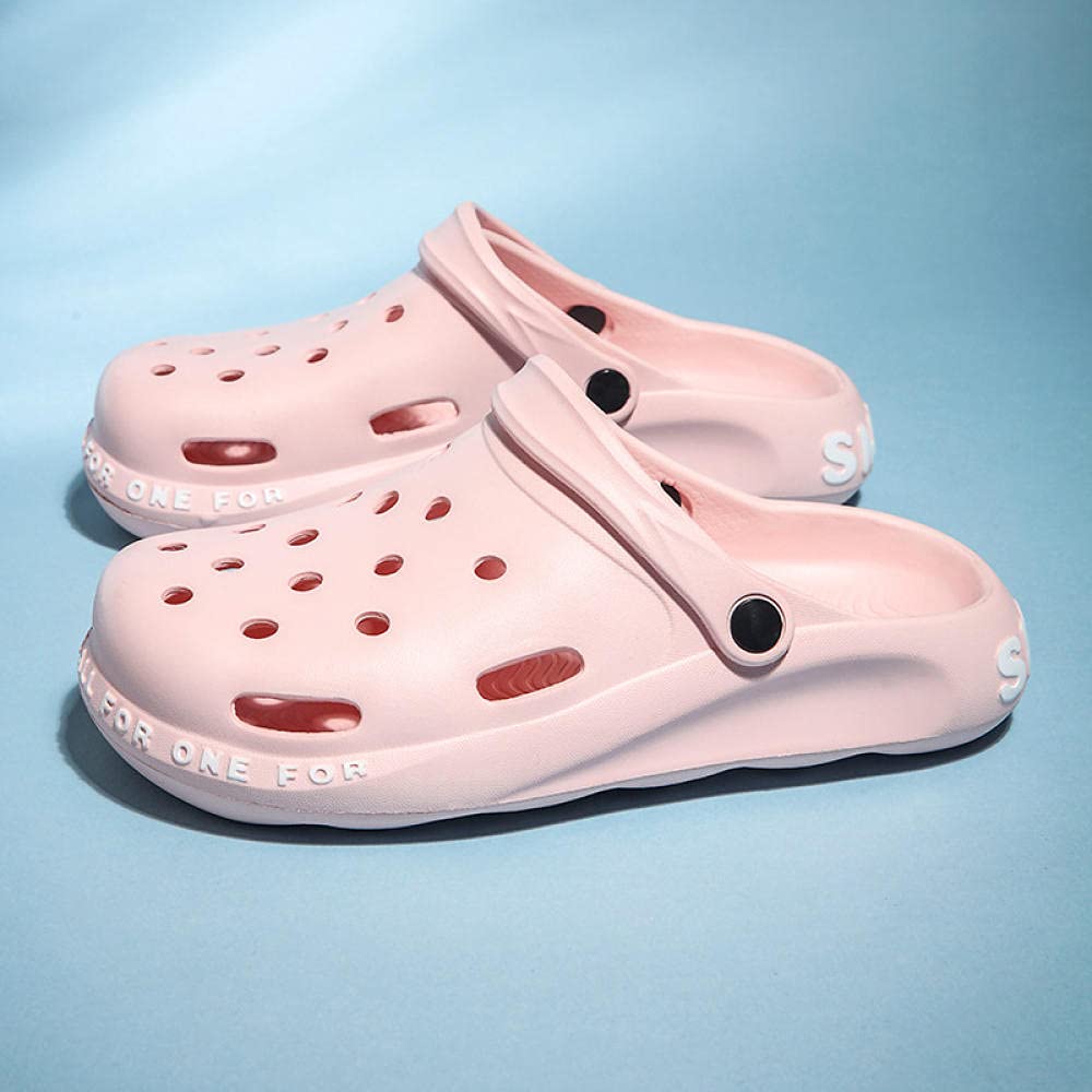 MLLM Piscina Playa luz Antideslizante Sandalias,Par de Zapatillas con Cabeza de Bolso, Zapatos de Playa Huecos Agujero Agujero-Pink_45,Zapatillas de Ducha para Mujer EVA