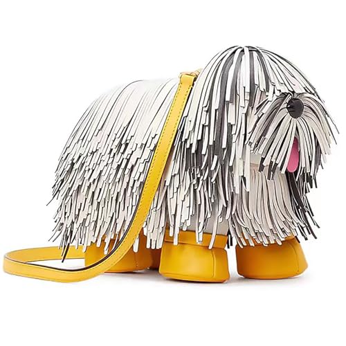 Women PU Leather Novelty Unique Crossbody Shoulder Bag Handbag Cute Dog Shaped Purse