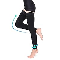 Vista 2 de Medias de compresión hasta la cadera para mujer 30-40 mmHg, sin pies, con manga, para varices