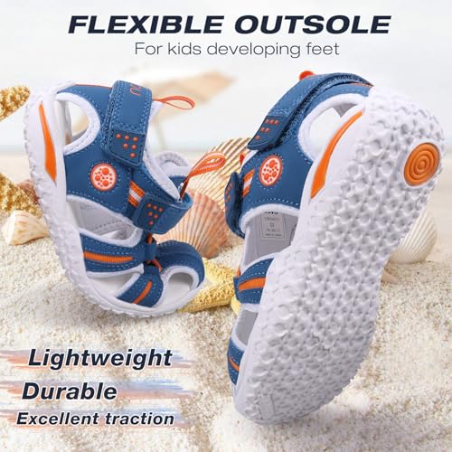 UOVO Boys Girls Sandals Summer Shoes Closed Toe Lightweight Outdoor Athletic Sports (Toddler/Little Kid/Big Kid)4