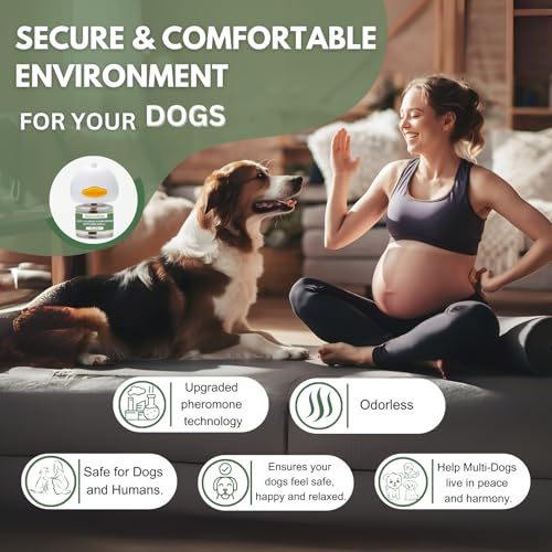 Image of Dog Pheromone Calming Diffuser Kit, Calming Diffuser for Dog (2 Plug-Ins & 4x48ml Refills) for Stress Support, Helps Reduce Barking & Aggression, 120-Day Supply (Non-Toxic, Safe & Inedible)