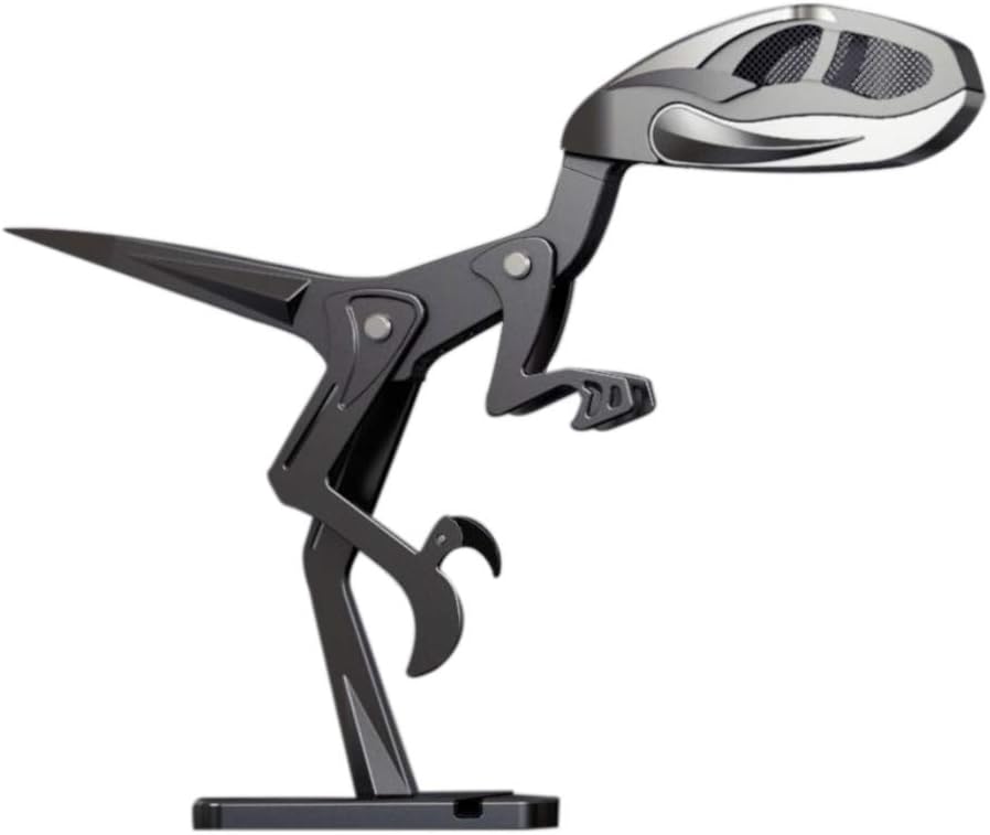 Funcus Raptor Lamps, Jurassic Dinosaur Aluminum LED Industrial Style Photography Decorative Light - Grey