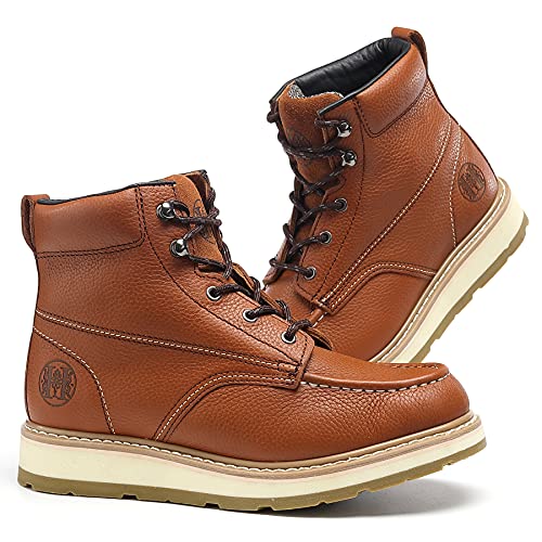 Image of Mens Work Boots Composite Toe Soft Toe Waterproof Slip Resistant Puncture-proof Moc Toe Construction Work Boots