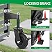 2Pcs x 6in Heavy Duty Gate Wheels with Spring Loaded Caster Kit, Swivel Fence Gate Support Wheels with Brake, 600lbs Load Each, for Wooden & Metal Gates, Easy Installation