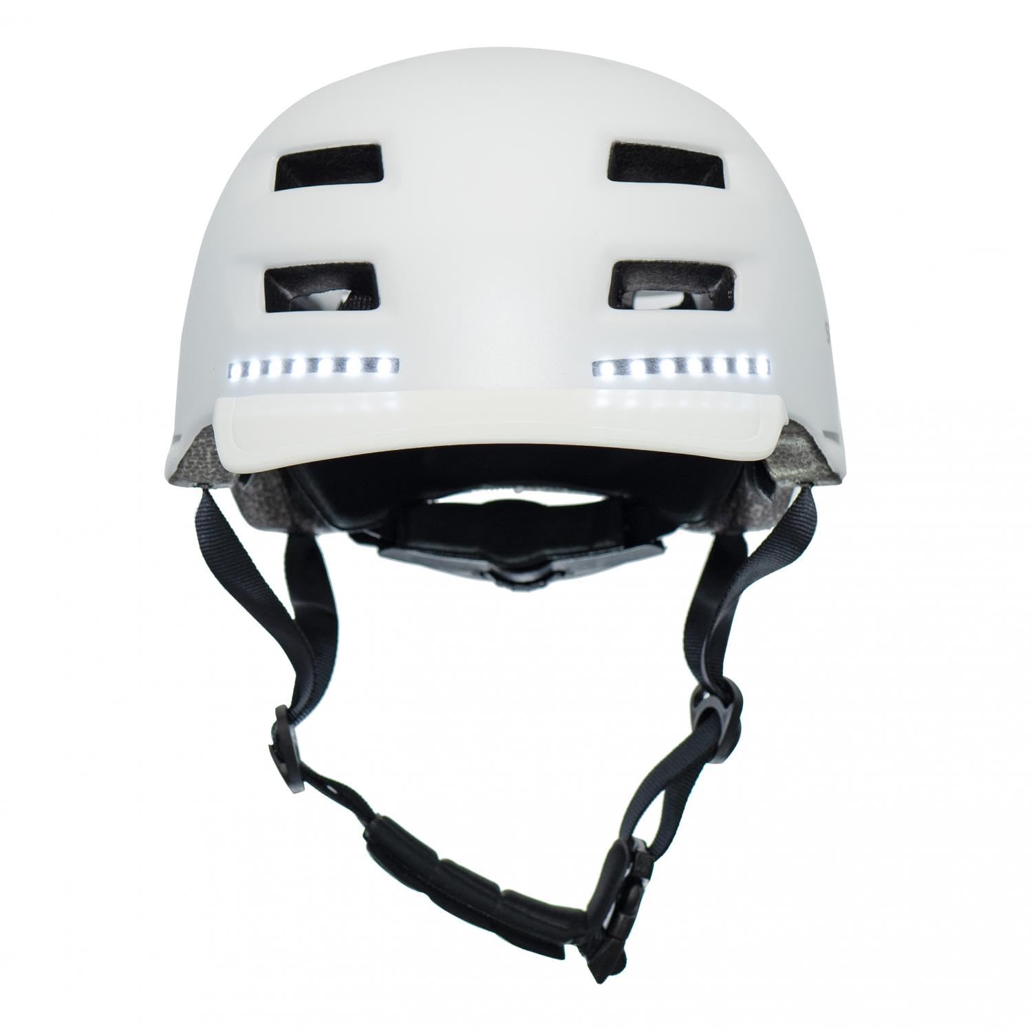 smartGyro Smart Casco, Casco Smart PRO con Luce di Frenata Automatica, Indicatori di Direzione, Altoparlanti, Bluetooth, EPS + PC, Batteria, Visiera Anteriore, Led Anteriori e Posteriori, M, Bianco