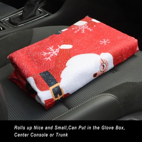 Image of Car Seat Cover Protector Front Seats,for Gym Workout,Running,Swimming,Beach and Hiking,Waterproof Sweat Towel Bucket Seat Covers for Cars SUV Trucks (Santa Claus, 1Pcs)