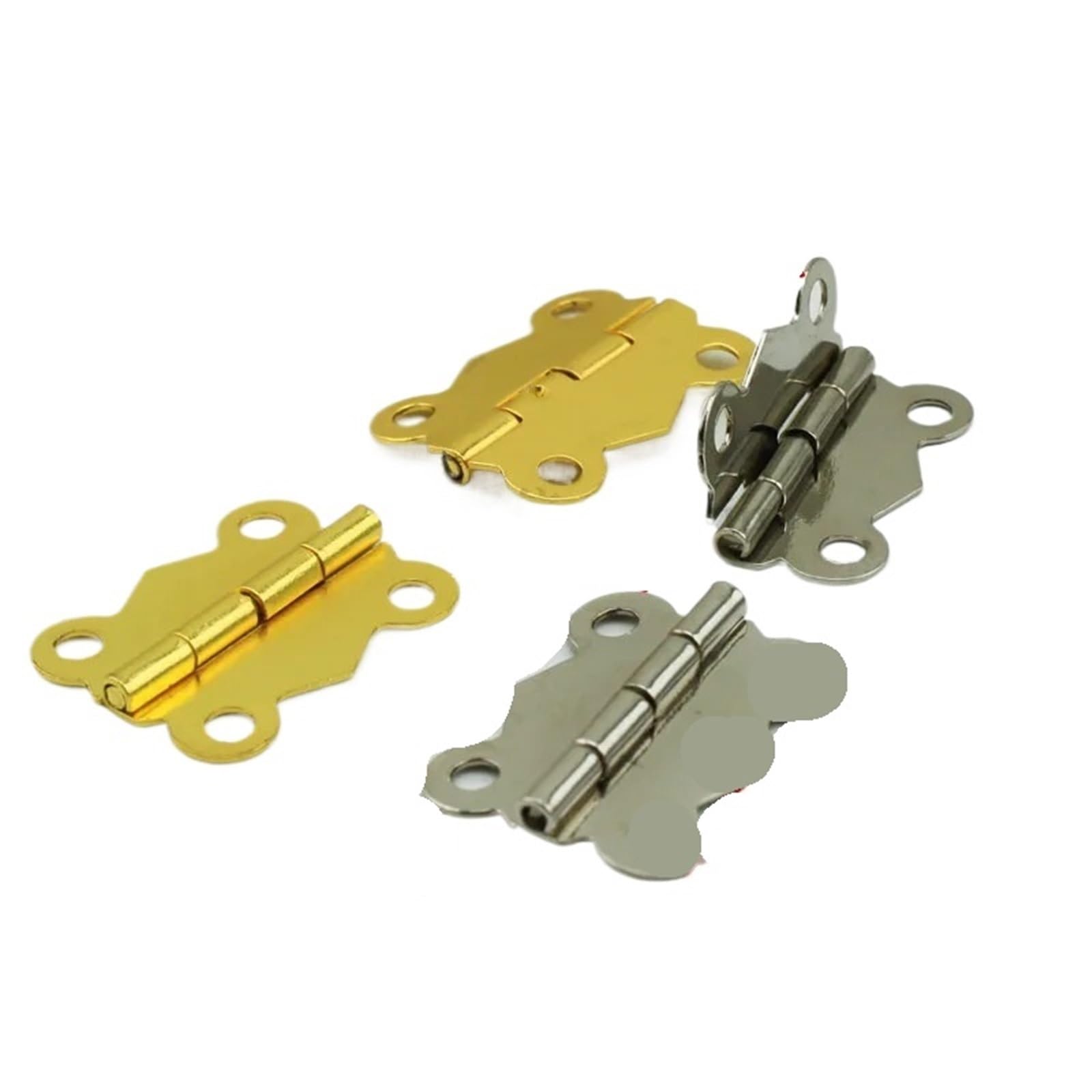 Kdhcvkz Golden 20Pcs 17 * 24Mm Wooden Box Hinge 4 Hole(Golden)