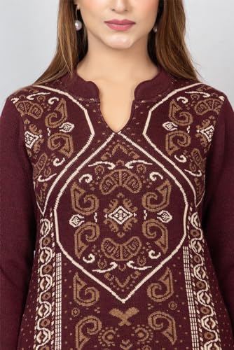 Image of ColorChakra Woolen Kurta Palazzo Set for Womens Winter wear Wool Kurti Sizes M to 4XL