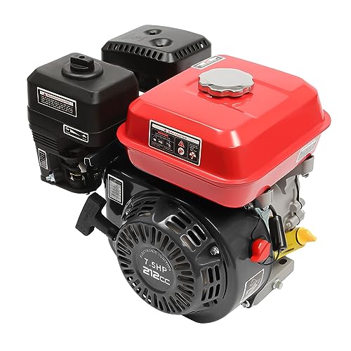 Motor de gasolina de 7,5 CV de 4 tiempos, 212 cc, 4000 W, con motor de gasolina para cortacésped, bomba de agua, generador, máquina de corte con refrigeración por aire, arranque manual, motor fuerte,
