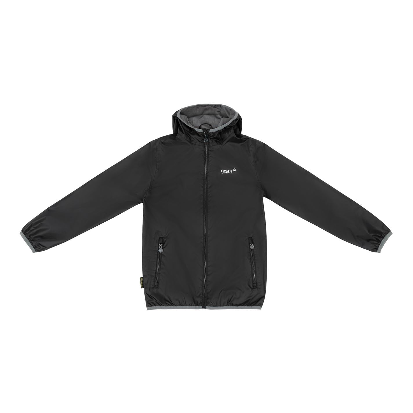 Gelert Black Kids Waterproof Jacket Childrens 9-10 Years