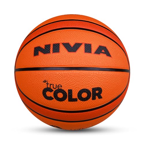 Image of Nivia True Color Basketball, As per BFI Standard, 14 Panels, Moulded Soft Rubber Cover with Pebbled Texture, Butyl Threadwounded Bladder, Made for Tournaments, To Play on All Indoor & Outdoor Surfaces