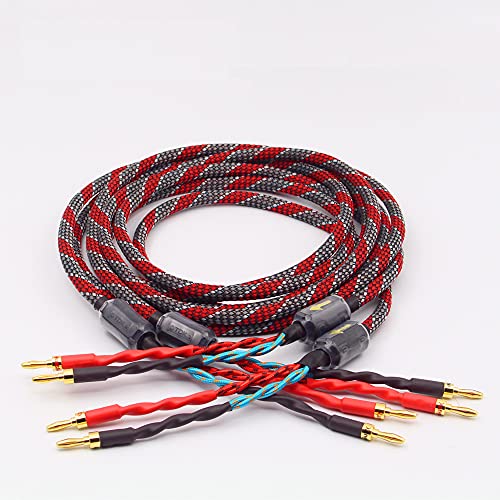 VAMIUR Ein Paar High End Hi-FI sauerstofffreies Kupfer Audio Lautsprecherkabel Leistungsverstärker Lautsprecherkabel Bananenkopf Kabel (Size : 3m)