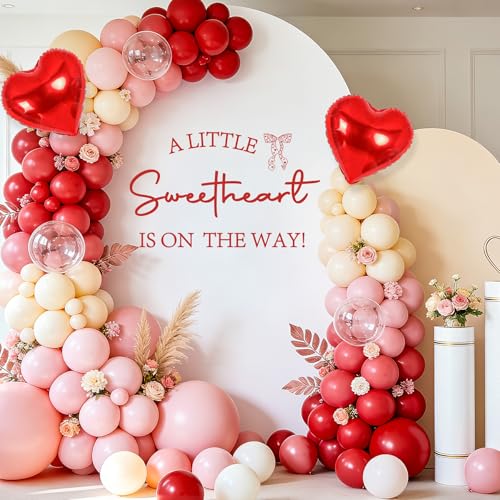 A Little Sweetheart Is on the Way Baby Shower - A Little Sweetheart Is on the Way Decal Valentine Sign for Backdrop Balloons Arch Valentines Baby Shower Decorations Valentines Gender Reveal Decor