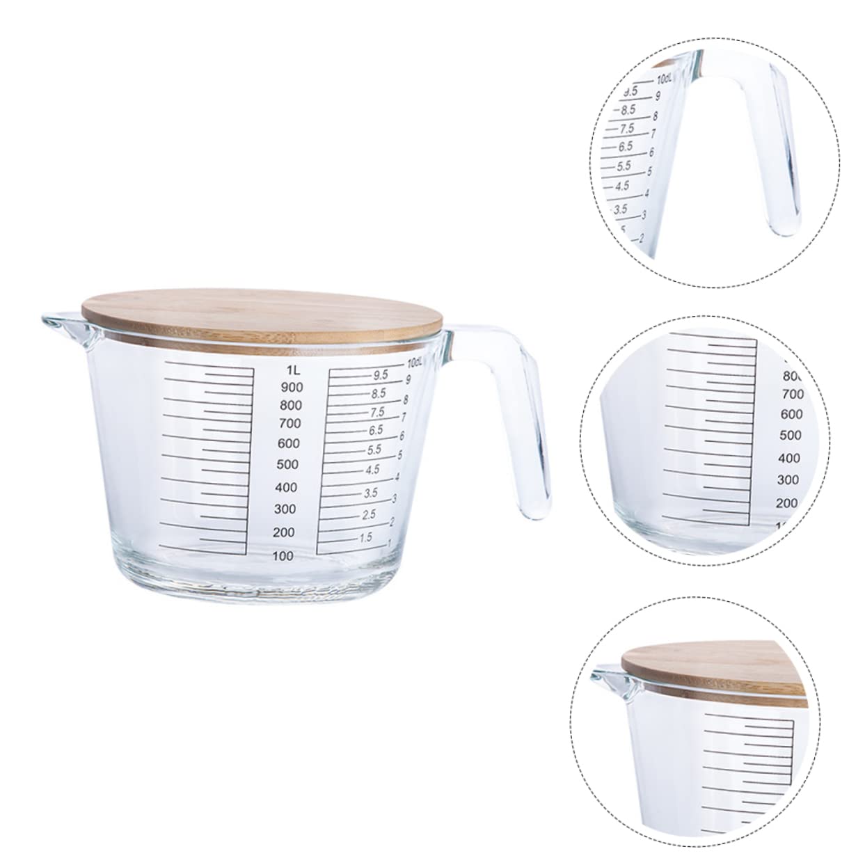 Ciieeo Taza Batidora De Huevos Jarra Medidora De Vidrio Resistente Al Calor Para Uso Cocina Para Ingredientes Con Graduación Clara Para Facilitar La Medición