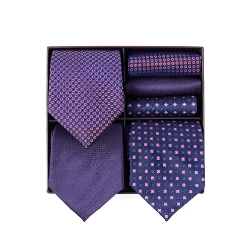 BRERA 67 corbatas de hombre y pañuelos de bolsillo, pack regalo 3 + 3, corbata y pañuelo traje hombre a juego, corbata pañuelo originales para boda