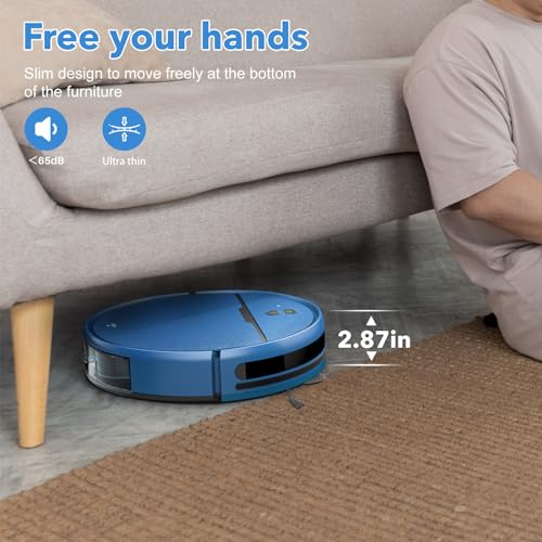 Imartine Robot Vacuum And Mop Combo, 2 In 1 Mopping Robot Vacuum Cleaner Compatible With Wifi/App, Robotic Vacuum Up To 2300Pa Suction, Self-Charging, Slim, Ideal For Hard Floor, Pet Hair thumb #3