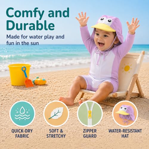 Image of Cuddle Club One-Piece Sunzies Swimsuit UPF 50+ Sun Protective Sunsuit