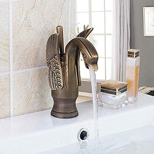 Robinet de salle de bains en laiton antique mitigeur lavabo à poignée unique