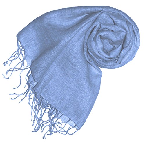 Écharpe femme bleu Riverside Lorenzo Cana unie en soie de haute qualité