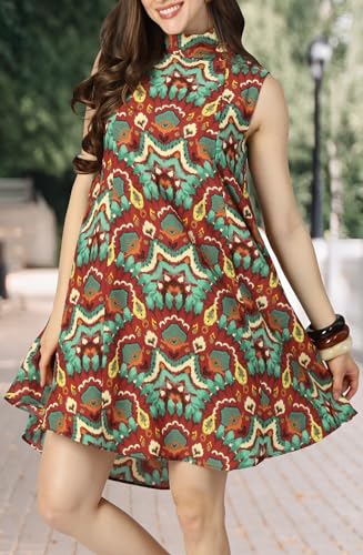 Image of KOH KOH Womens Short Sleeveless Halter-Neck Flowy Summer Cute Mini Dress
