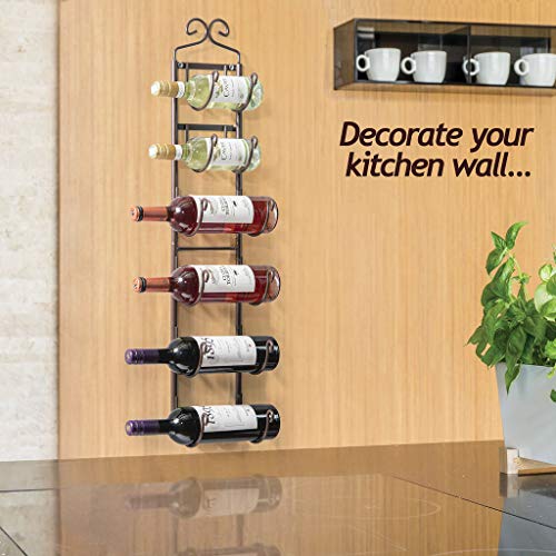 Sagler Towel Rack And Wine Rack - Bronze Wall Wine Rack - Wall Mounted Wine Rack Fits Up 6 Level Wine Bottles And Many Towels - Fits As Bathroom Towel Holder, Or Towel Hanger, Or A Cap Rack #TOP5