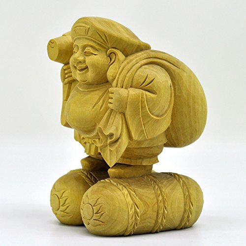 Amazon.co.jp: 木彫り仏像 開運招福 【大黒天】 柘植（ツゲ） 立