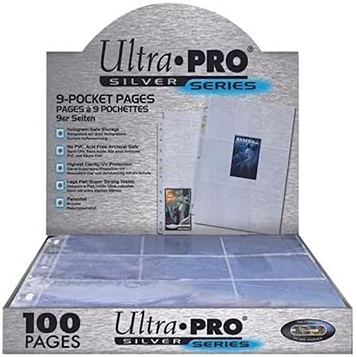 Ultra PRO : Silver Series - Feuilles de classeur | Accessoire cartes à collectionner | 100 pages | 9 pochettes | Capacité 1 800 cartes