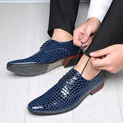 Single Season Oxford Shoes for Men Lace Up Derby Shoes Alligator Print PU Leather Non Slip Resistant Block Heel Classic Very Popular Among Young People2
