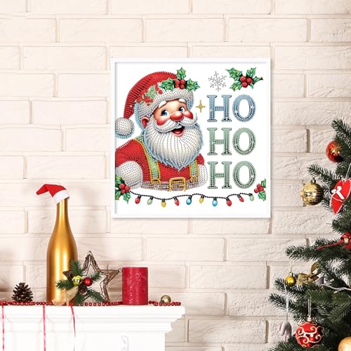 Image of Diamond Art Painting Kits for Adults, 5D Special Shape Diamond Art Kits for Beginners, Crystal Rhinestones Diamond Painting for Home Wall Christmas Decoration Gift 12x12 inch, Christmas Santa Claus