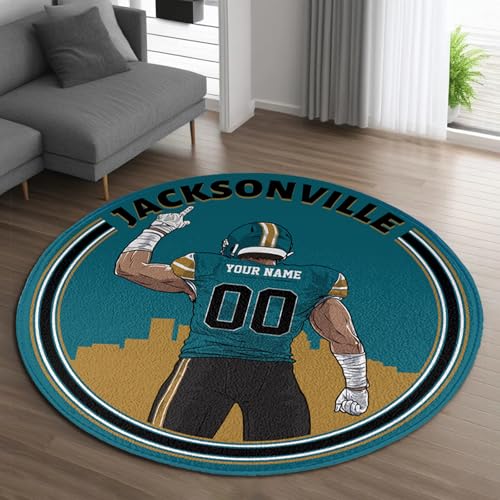 Jacksonville Football Rug with Custom Name & Number