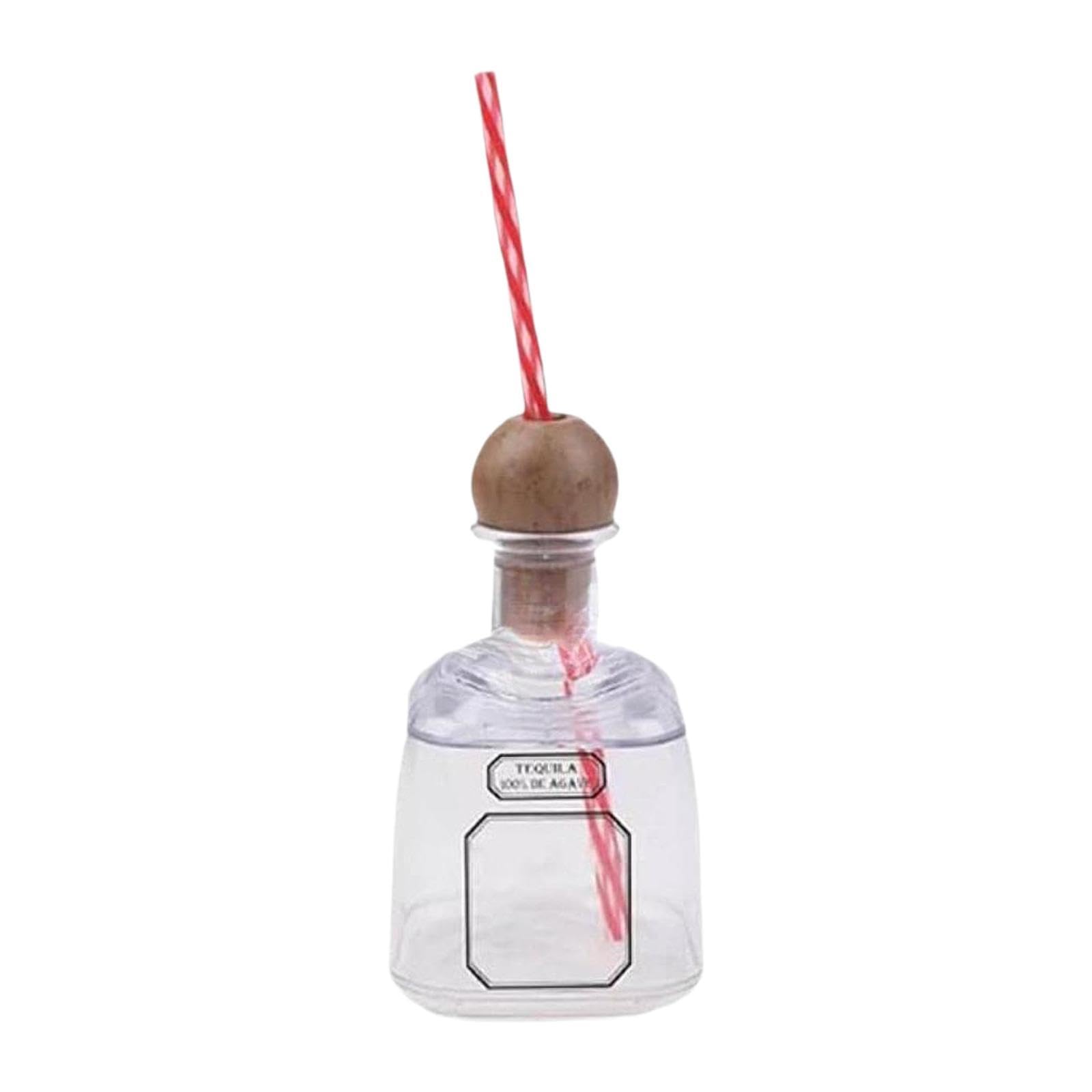 MagiDeal Mini Botella Vidrio 375 ml, vacía, compacta, Ligera, Transparente, con tapón Corcho. Pequeño Recipiente para Cocina, hogar, Bodas y