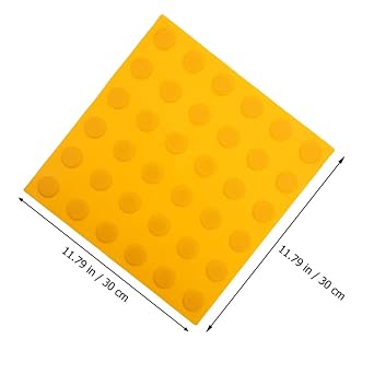 4Pcs PVC Blind Road Board Tactile Warning Brick Floor Markers with Raised Dot Texture Anti-Slip Waterproof Paving Tiles for Indoor Outdoor Walkway Guidance