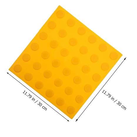 4Pcs PVC Blind Road Board Tactile Warning Brick Floor Markers with Raised Dot Texture Anti-Slip Waterproof Paving Tiles for Indoor Outdoor Walkway Guidance
