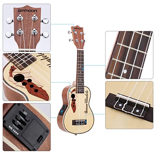 Ukulele Ukulele Spruce 21″ Ukulele15 Fret 4 Strings Guitar Mini with Built-in EQ Pickup Stringed Musical Instrument Guitar (Color : Brown Size : 21 inches) (Chocolate 21 inches) - Les Beatles, Paul McCartney, John Lennon, RIngo Starr, George Harrison Ukulele Ukulele Spruce 21" Ukulele15 Fret 4 Strings Guitar Mini with Built-in EQ Pickup Stringed Musical Instrument Guitar (Color : Brown Size : 21 inches) (Chocolate 21 inches) – Image 5
