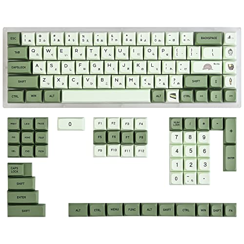 Image of Guffercty kred Gtsp Xda Profile Japanese Keycaps Pbt 122 Key Caps Set For Cherry Mx Covers Fullsize Tenkeyless 60% 65% 75% Fullsize Keyboard (Matcha)