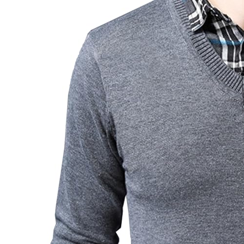 Men's Soft Touch V-Neck Sweatshirt Soft Fitted V-Neck Pullover for Men Male Lightweight Breathable Sweater4