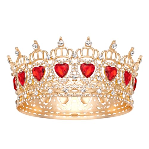 JITINX Queen Crown Wedding Rhinestone Heart Crowns and Tiaras for Women Costume Party Hair Accessories Princess BirthdayCrown Crystal Bridal Crown