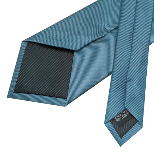Image of JEMYGINS Formal Necktie Solid Color Tie and Pocket Square with Tie Clip Lapel Pin Sets for Men 4PCS