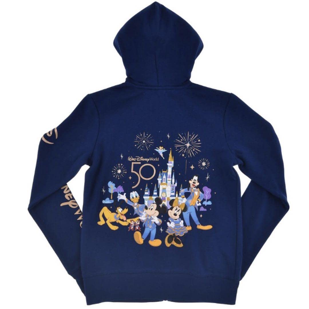 Amazon.co.jp: WDW 50周年 キャラクター パーカー バックプリント L  