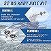 Silscvtt 32 Go Kart Axle Kit Alloy Rear Axle with Brake Dics +Brake Master Cylinder +Sprocket +Pillow Bearing +Chain + Hub Replacement for Go Kart ATV Quad Drift Trikes