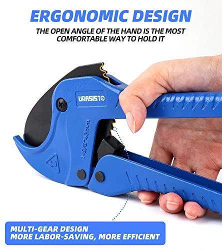 Urasisto Ratchet-Type Pipe And Pvc Cutter, One-Hand Fast Pipe Cutting Tool For Cutting 1-5/8 Inch Pvc Ppr Plastic Hoses And Pipe, Suitable For Home Working And Plumber #TOP3