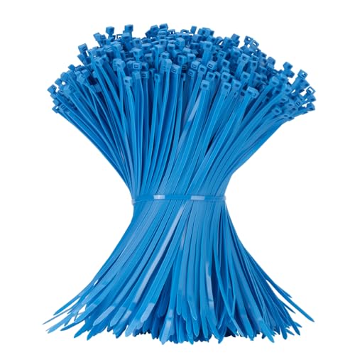 Image of Armpow 12 Inch Zip Ties Blue 1000 PCS, 50 Lbs- Heavy Duty Tensile Strength, Nylon PA66 UV Resistant Cable Ties for Indoor and Outdoor Use - Ideal for object bundling and fastening