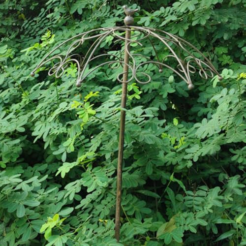Enrejado de jardín de metal en forma de paraguas marrón para rosales y clemátides