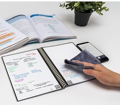 Rocketbook Core Cuaderno Inteligente Reutilizable, Conectado Digitalmente con Bolígrafo, Paño y Aplicación, Rayas, Negro, Tamaño A4 21 cm x 29,7 cm, 32 Páginas - imagen 2