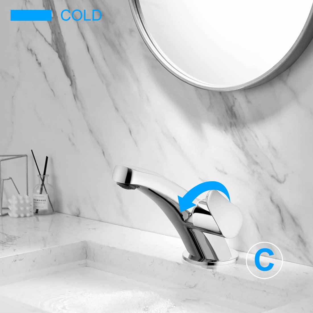 Brass Swan Neck Faucet - Chrome Finish -2