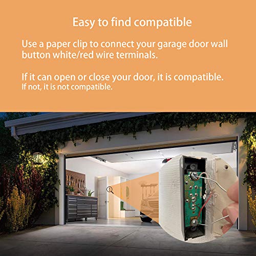 Smart WiFi Garage Door Opener, Wireless & WiFi Remote Smart Phone Controlled, Compatible with Amazon Alexa, Google Assistant, IFTTT, No Hub Required