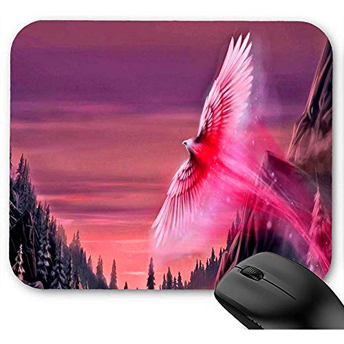 Preisvergleich Produktbild Gaming Mausepad,Office Mauspad,Rutschfeste Unterseite Mousepad,Maus Pad,Fantasie-Phoenix-Vogel-Kunstwerk-... 30X25Cm