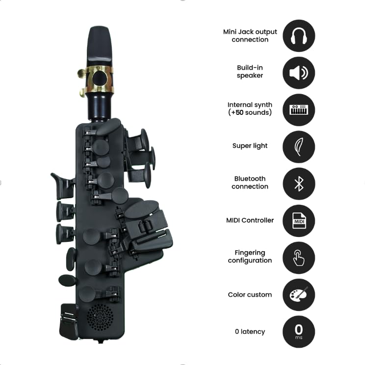 Odisei Music Travel Sax 2 (Black) + Accessory Pack | Digital